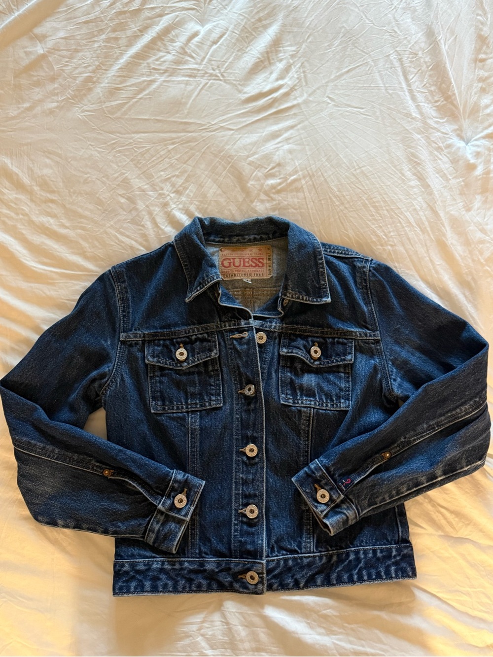 GUESS Classic Dark Blue Denim Jean Jacket